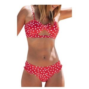 Red and White Polka Dot Bikini